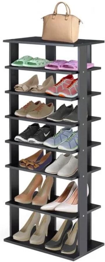 Furnibella -Industrieel 7-Laags Verticaal Schoenenrek – 110 5 cm Modulair Verstelbaar & Duurzaam