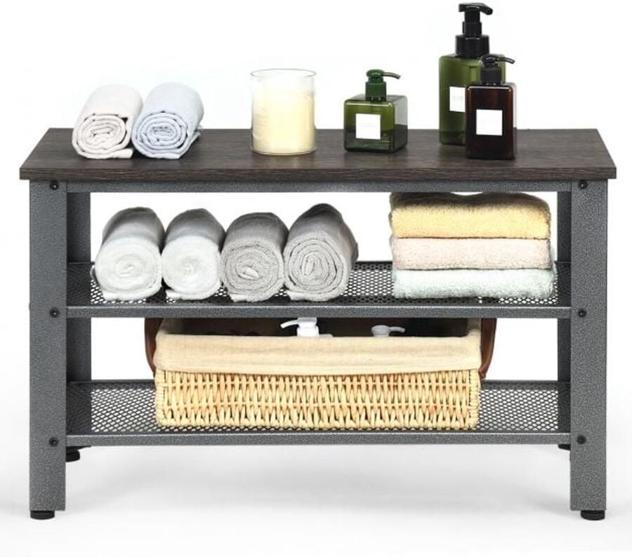 Furnibella -Industrieel 7-laags Verticaal Schoenenrek – Modulair Ontwerp Verwijderbare Planken 110 5 cm Hoog