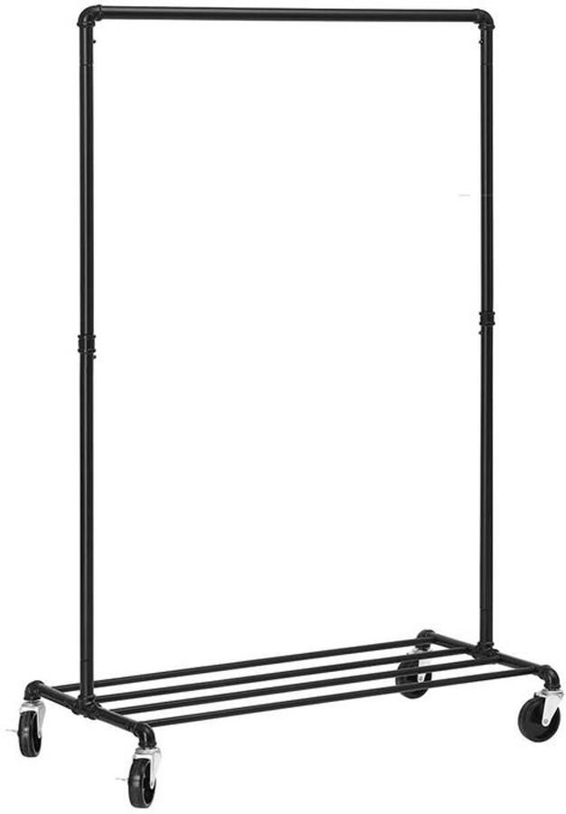 Furnibella -Industrieel Kledingrek voor Zwaar Gebruik – Zwart Metaal Robuust en Duurzaam