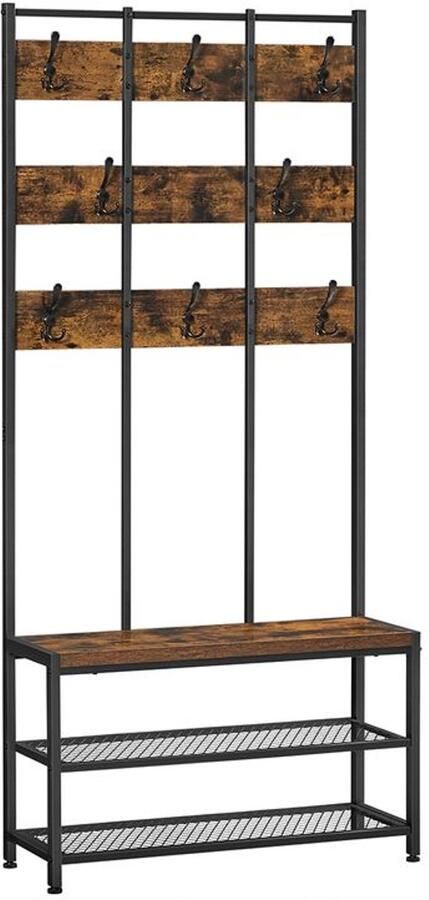 Furnibella -Kapstok – Vintage Bruin & Zwart Industrieel en Stevig