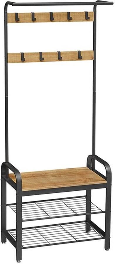 Furnibella -Kapstok Honingbruin-Zwart – Stijlvol en Stevig