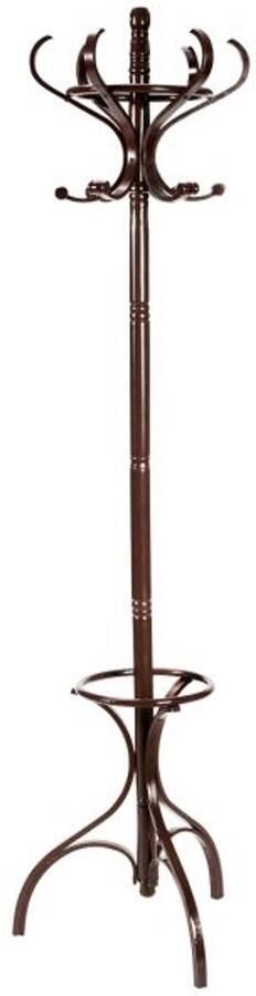 Furnibella Kapstok Kledingrek Garderobekast met 12 Robuuste Haken Stijlvol Bruin Hout Ruimtebesparend Design voor Thuis of Kantoor