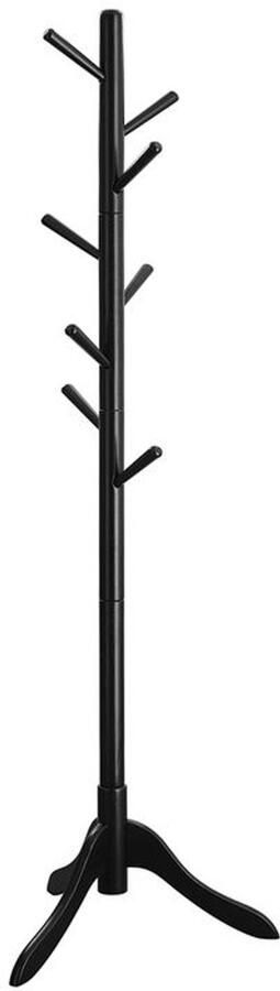 Furnibella -Kapstok met 8 Haken – Rubberhout Zwart Stijlvol en Duurzaam
