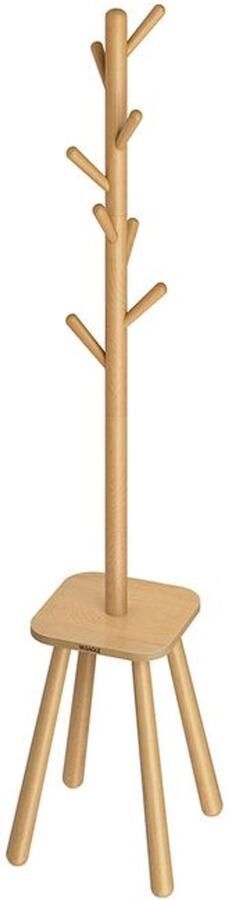 Furnibella -Kledingrek met 8 Haken en Opbergruimte – Natural Beige Stijlvol en Functioneel