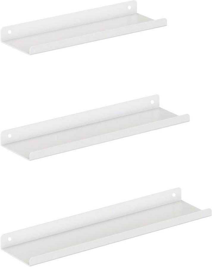 Furnibella _Modulaire Wandplanken met Witte Metalen Fotolijsten – Stijlvol Duurzaam & Functioneel