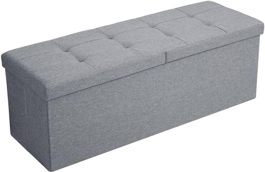 Furnibella -Opbergbank met Klapdeksel – 110 cm Lichtgrijs Stijlvol & Functioneel