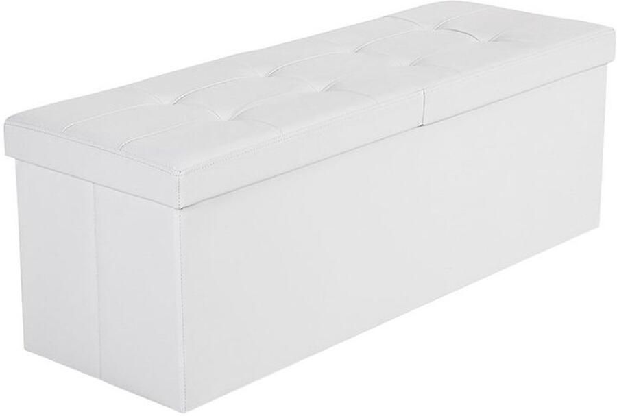 Furnibella -Opbergbank met Scharnierend Deksel – 110 cm Wit Stijlvol & Functioneel