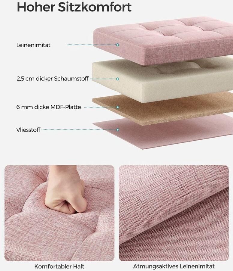 Furnibella -Opbergbankje – Pastelroze Stijlvol Compact & Functioneel