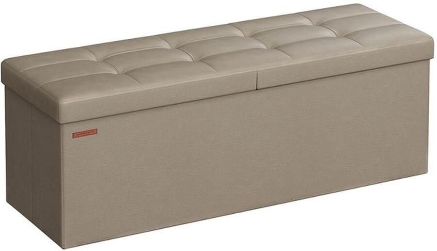 Furnibella -Opvouwbare Bank met Opbergruimte – 120L – 38 x 110 x 38 cm – Camelbruin – Stijlvol & Praktisch