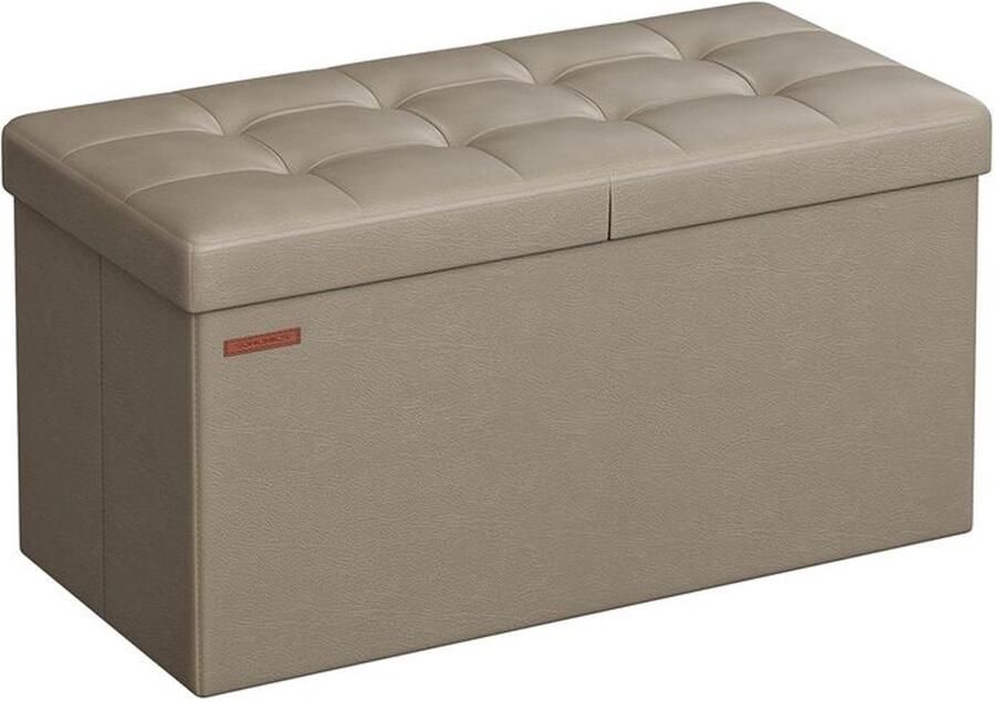 Furnibella -Opvouwbare Bank met Opbergruimte – 89L – 38 x 76 x 38 cm – Camelbruin – Stijlvol & Functioneel