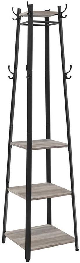 Furnibella _Robuuste en Stijlvolle Industriële Kapstok – Functioneel Duurzaam en Modern Design_GRIJS+ZWART