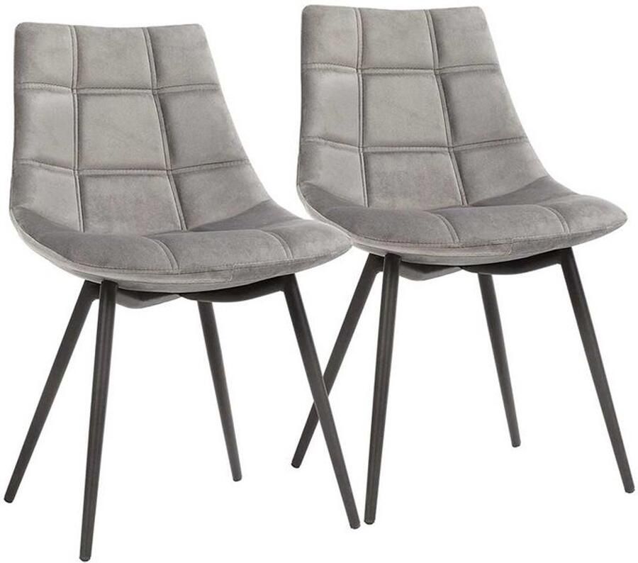 Furnibella -Set van 2 Eetkamerstoelen – Grijs Stijlvol & Comfortabel Design