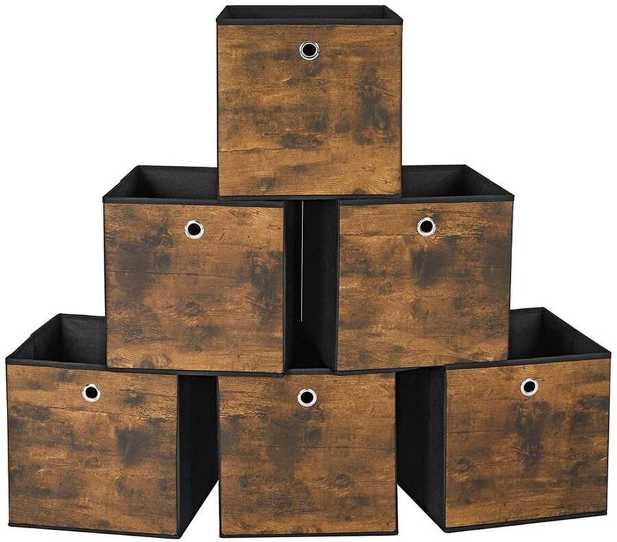 Furnibella _Set van 6 Premium Opbergdozen – Ruimtebesparend Stapelbaar Duurzaam en Transparant