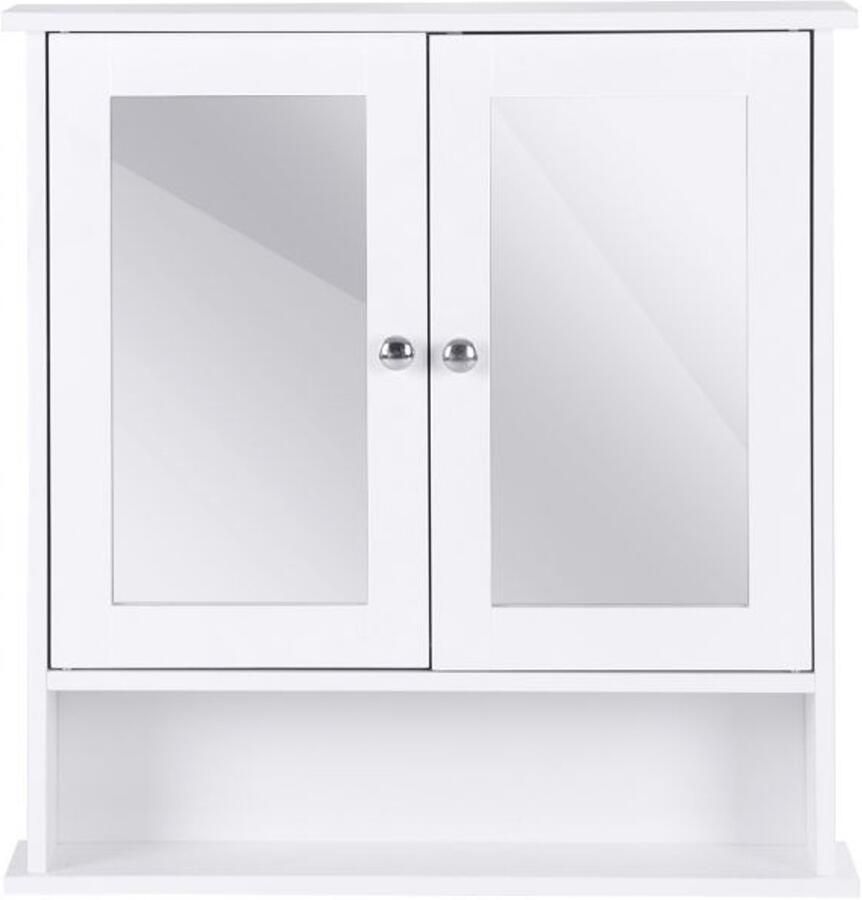 Furnibella -Spiegelkast – Badkamer wandkast 56 5x13 5x58 5 cm-WIT