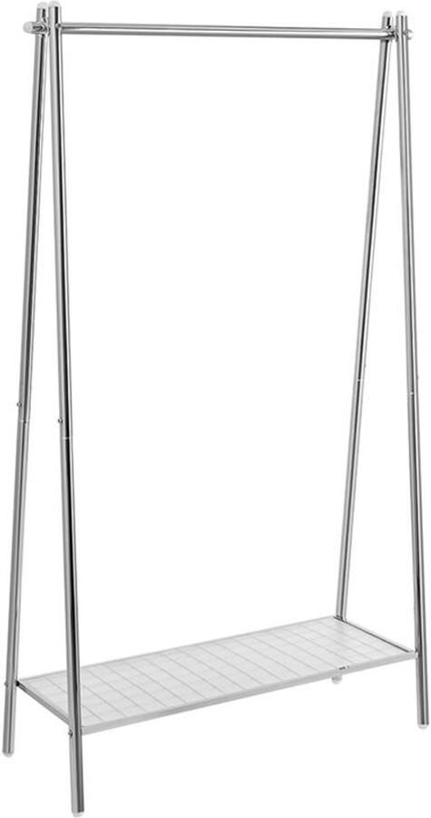 Furnibella -Stalen Kledingrek – Robuust Design met Zilveren Plank