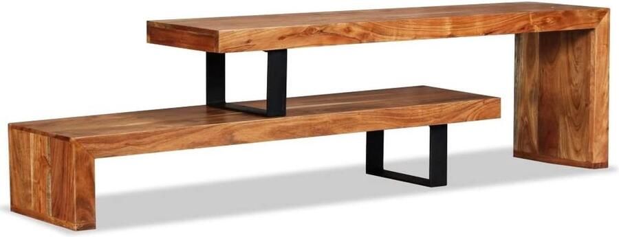 Furnibella Tv-meubel Massief Acaciahout TV Kast Meubel Media Kasten Dressoir