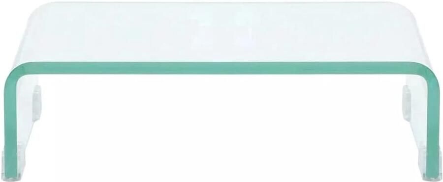 Furnibella Tv-Meubel Monitorverhoger 70x30x13 cm Glas Zwart Monitor Verhoger