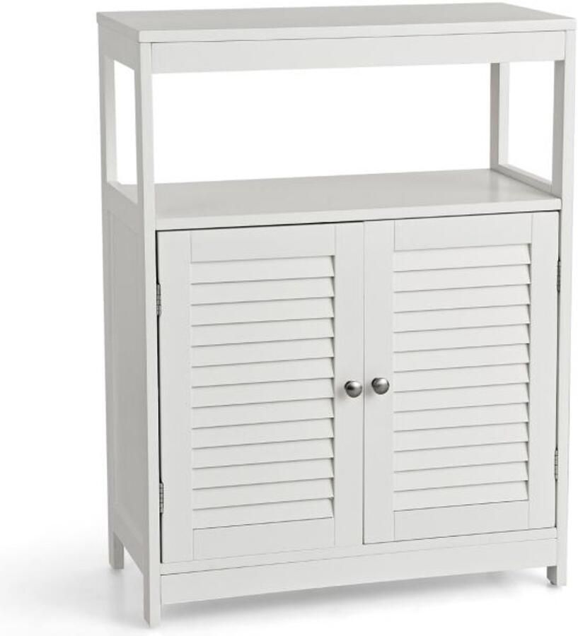 Furnibella Vrijstaande Badkamer Vloerkast – Ruime Opbergkast (Wit)