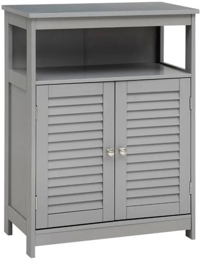 Furnibella -Vrijstaande badkamerkast – Opbergkast in grijs