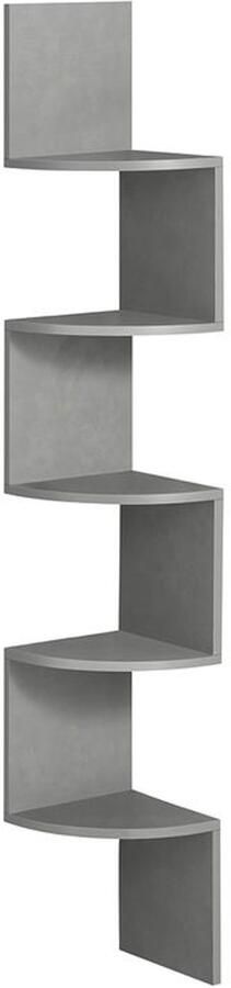 Furnibella Wandrek met 5 Lagen – Stijlvolle Opbergplank voor Planten en CD s