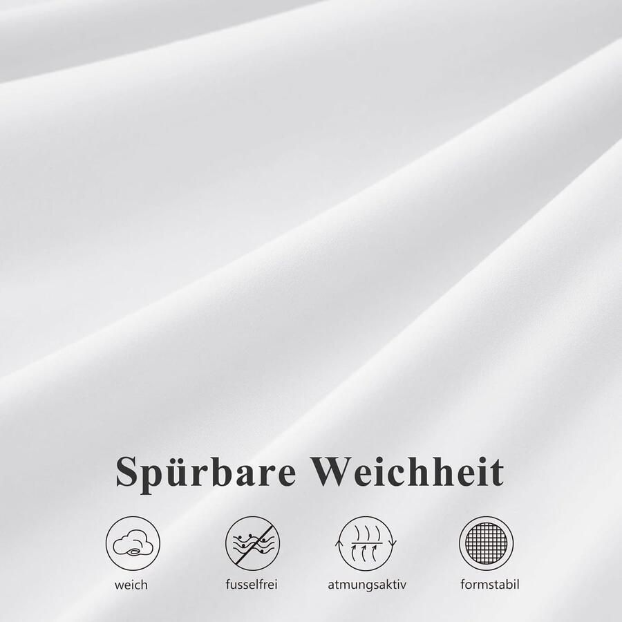 Furnibella Wit Hoeslaken 180 x 200 cm – Zacht Microvezel Voor Boxspring en Waterbed Tot 40 cm Matrashoogte