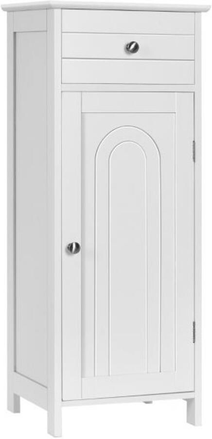 Furnibella -Witte badkamer vloerkast – Vrijstaande kast met lade 35 6x30 5x88 cm