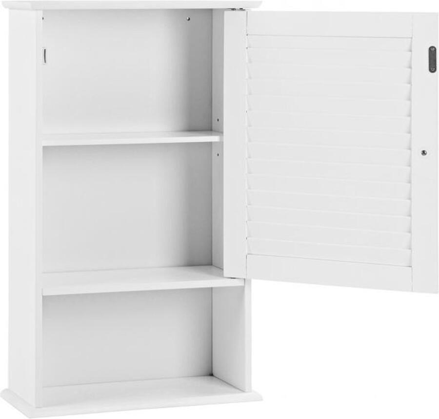 Furnibella -Witte hangende badkamerkast – Wandkast met verstelbare plank