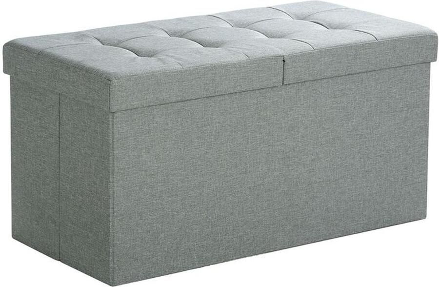 Furnibella -Zitkist 80 L – Lichtgrijs Gemêleerd Ruime Opbergruimte & Stijlvol Design