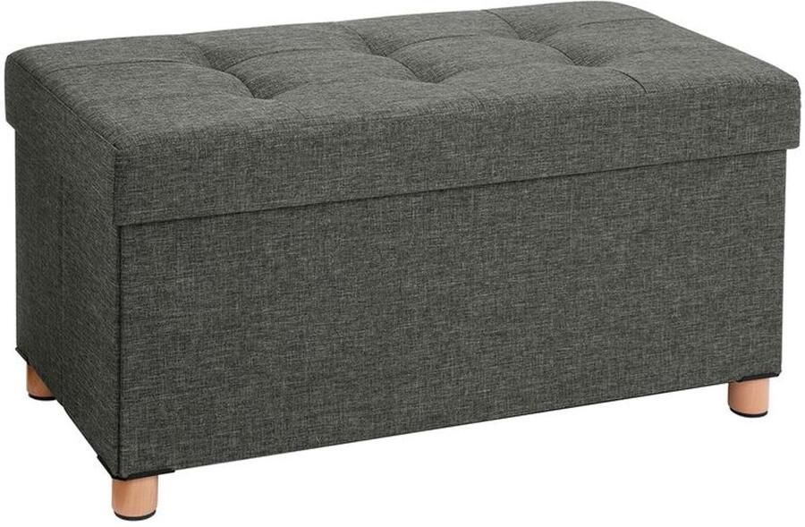 Furnibella -Zitkist met Houten Poten – Donkergrijs Stijlvol & Functioneel