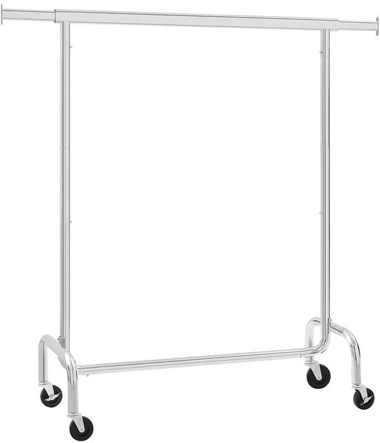 Furnibella -Zwaar Kledingrek – Tot 130 kg Belastbaar Stevige Metaalconstructie wit