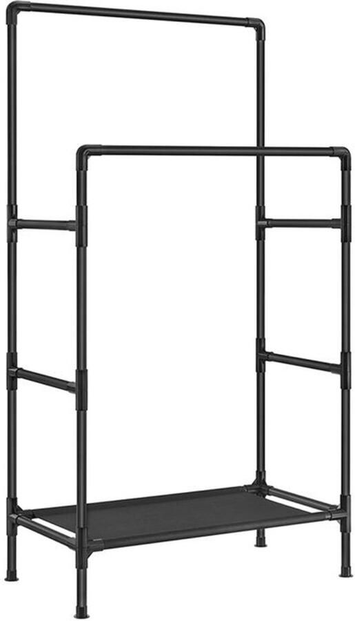 Furnibella -Zwart Metalen Kledingrek – Eenvoudig te Monteren Stevig en Duurzaam