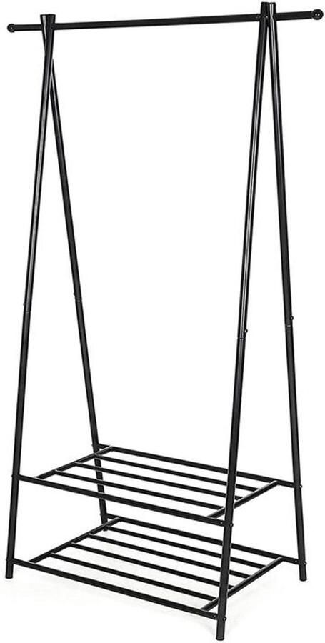 Furnibella -Zwart Metalen Kledingrek – Stevig en Stijlvol