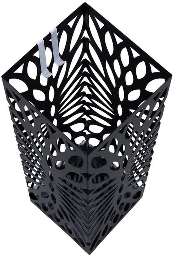 Furnibella _Zwarte Rechthoekige Paraplubak – Stijlvol Duurzaam en Ruimtebesparend