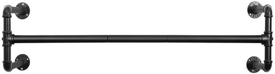 Furnibella -Zwarte Wandgemonteerde Kledingroede van Staal