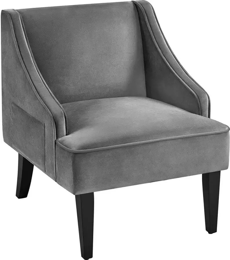 Furnibella Loungestoel gestoffeerde stoel relaxstoel met 4 stoelpoten armleuning enkele bank televisiestoel voor woonkamer kantoor