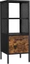Furnibella SONGMICS Archiefkast kantoorkast met vakken en lade opbergkast van staal voor kantoor studeerkamer huiskamer vintage bruin-zwart OMC301B01 - Thumbnail 1