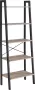 Furnibella Staande plank boekenkast met 5 legplanken met metalen frame eenvoudige montage voor woonkamer slaapkamer keuken 56 x 34 x 172 cm (L x B x H) grijs-zwart LLS045B02 - Thumbnail 1
