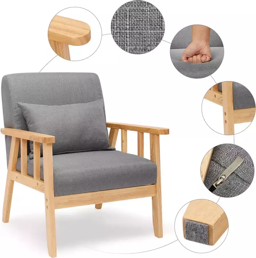 Furnibella Zitkist 80 L imitatie linnen beige