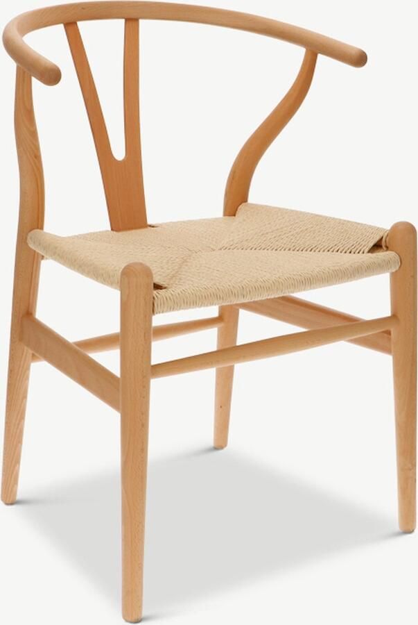Furnicher Bone Eetkamerstoel Houten eetkamerstoel Gevlochten zitting Naturel