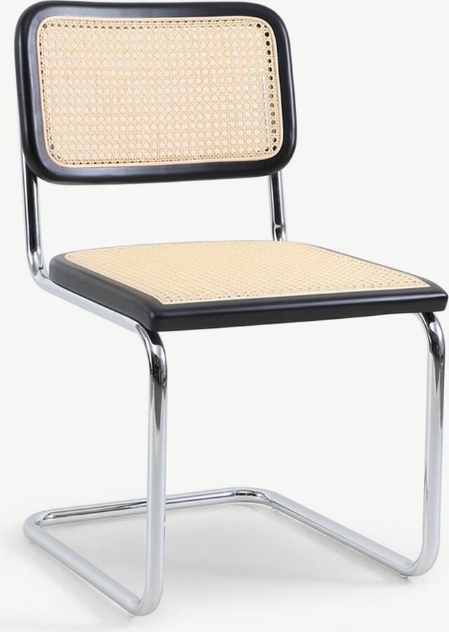 Furnicher Edith Cantilever Stoel Rotan zitting Chroom poten Zwart - Foto 2