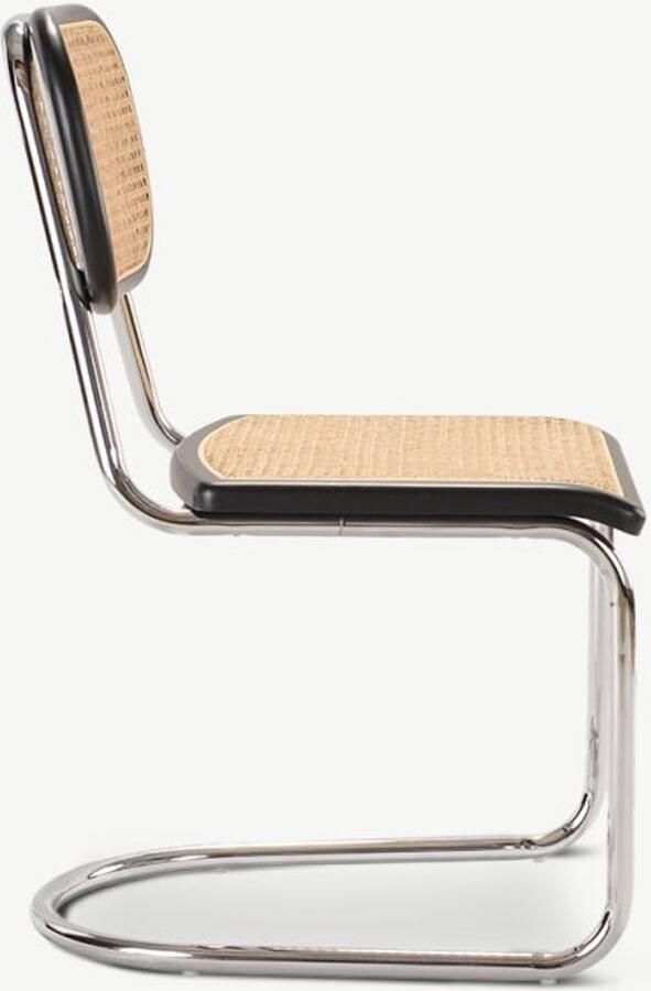 Furnicher Edith Cantilever Stoel Rotan zitting Chroom poten Zwart