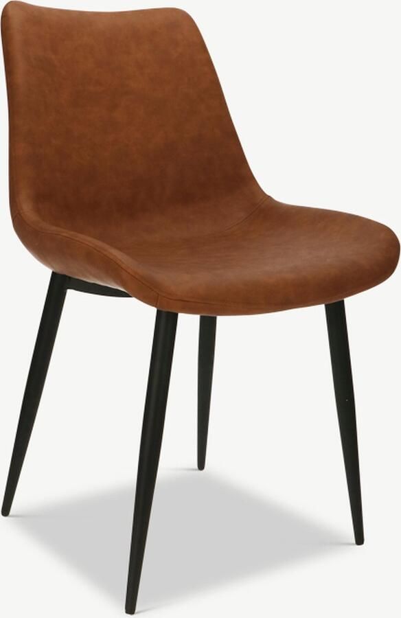 Furnicher Theo Eetkamerstoel PU-leren zitting Stalen poten Bruin