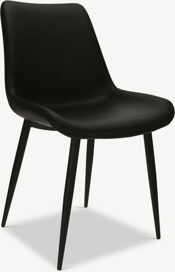 Furnicher Theo Eetkamerstoel PU-leren zitting Stalen poten Zwart