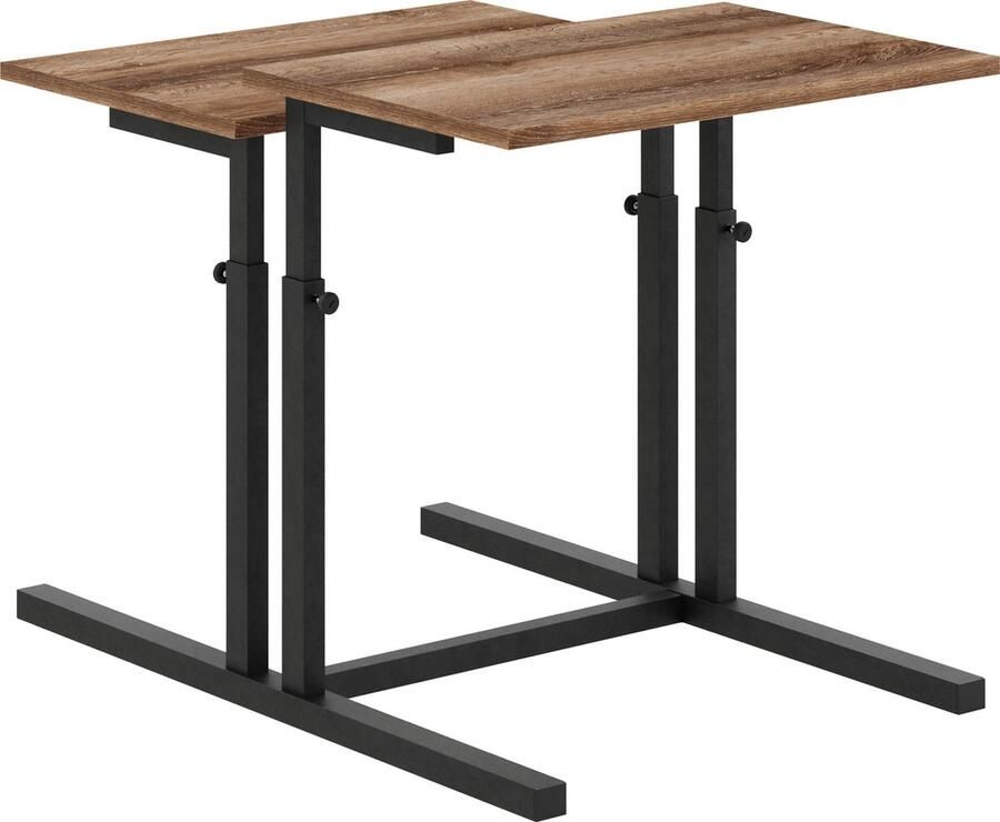 FurniChic verstelbare moeder en kind tafel 2-delige set tafel & tafels in hoogte verstelbaar-kindertafel bijzettafel speeltafel en bureau voor kinderen met moeder multifunctioneel-Sacramento OAK 80 x 60 x 43-73 cm (l x b x h) - Foto 2