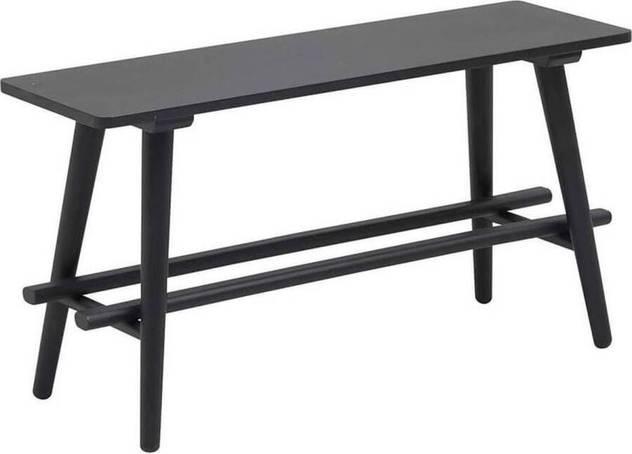 Furnidirect Garderobebank Mimosa Massief Beuken Zwart afgelakt zitbankje voor garderobe Scandinavisch Design
