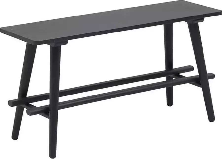 Furnidirect Garderobebank Mimosa Massief Beuken Zwart afgelakt zitbankje voor garderobe Scandinavisch Design