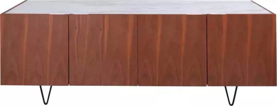 Furnified Dressoir met Marmer Pisa Walnoot Wit Marmer (200cm)