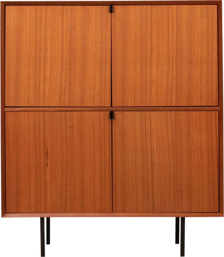 Furnified Hoog Dressoir Bob Retro (100cm) Zwarte