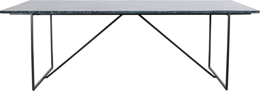 Furnified Rechte eettafel Martin Groen marmer Zwart Onderstel - Foto 2