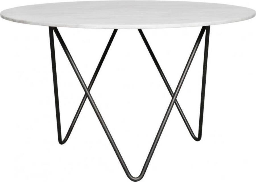 Furnified Ronde eettafel met Marmeren Blad Harris Grieks Wit